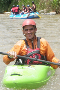Felipe is a safety Kayaker on the Pacuare River in Costa Rica. 